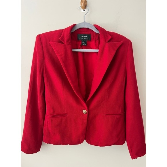 Vintage Lauren Ralph Lauren Red women's blazer sz 8